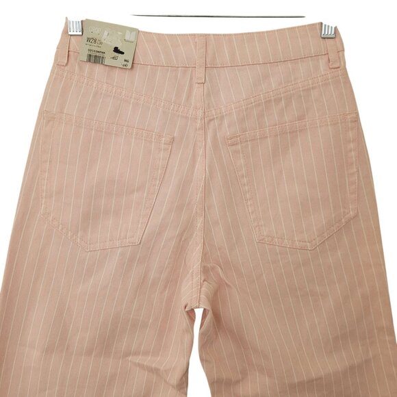 Topshop Moto Pink Pinstripe Cropped Jeans Womens W28 L30 NWT - Picture 7 of 11